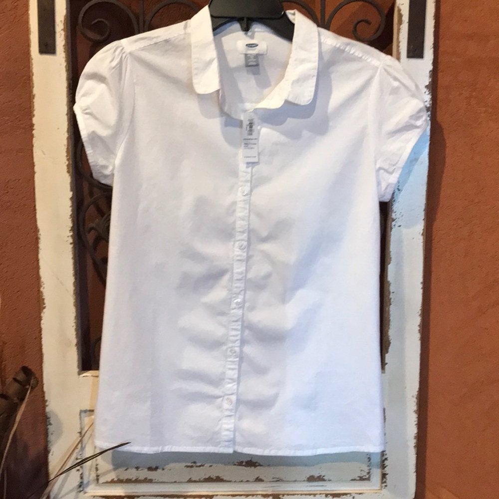 NEW White Uniform Button Front Shirt